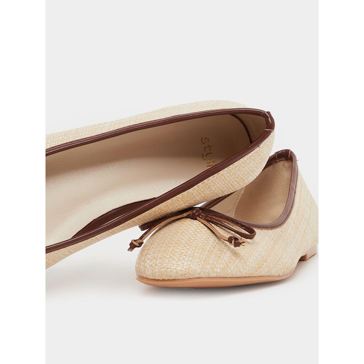 Styli Textured Bow Detail Ballerina Shoes-women-shoes-ballerinas-image-4