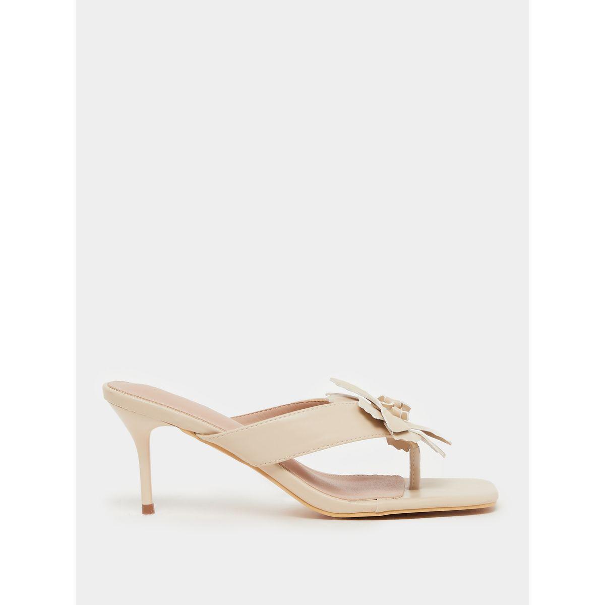 Styli Flower Corsage Slip On Sandals-women-shoes-sandals-heeled-image-2