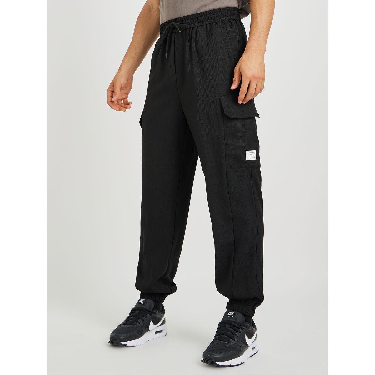 Styli Cargo Pockets Relaxed Fit Textured Joggers-men-clothing-bottoms-joggers-image-1