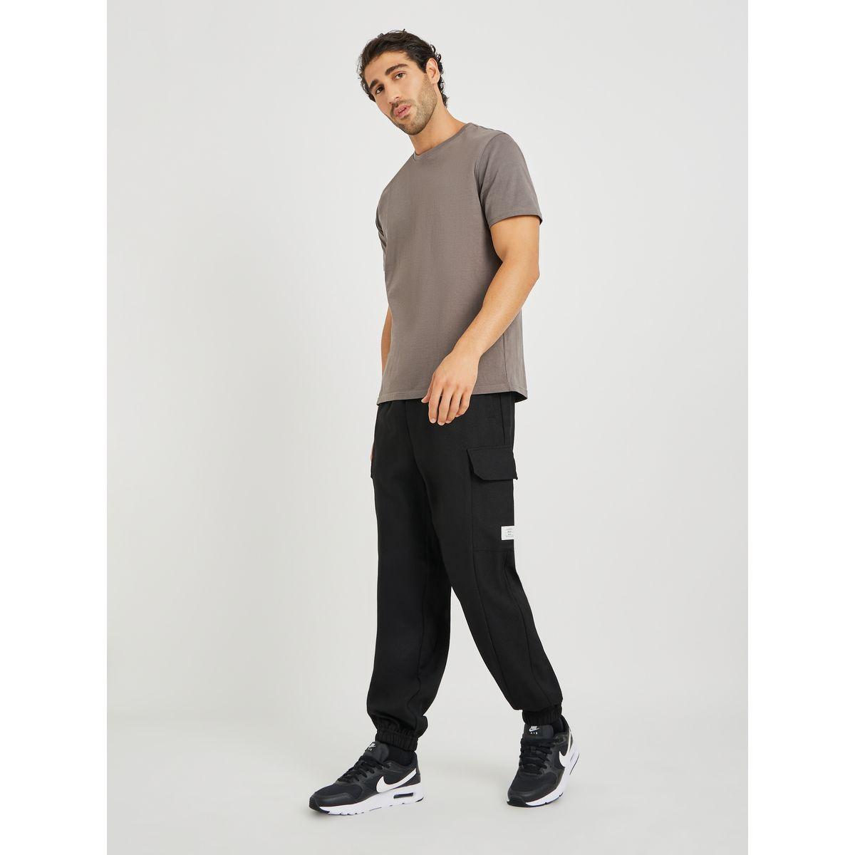 Styli Cargo Pockets Relaxed Fit Textured Joggers-men-clothing-bottoms-joggers-image-2