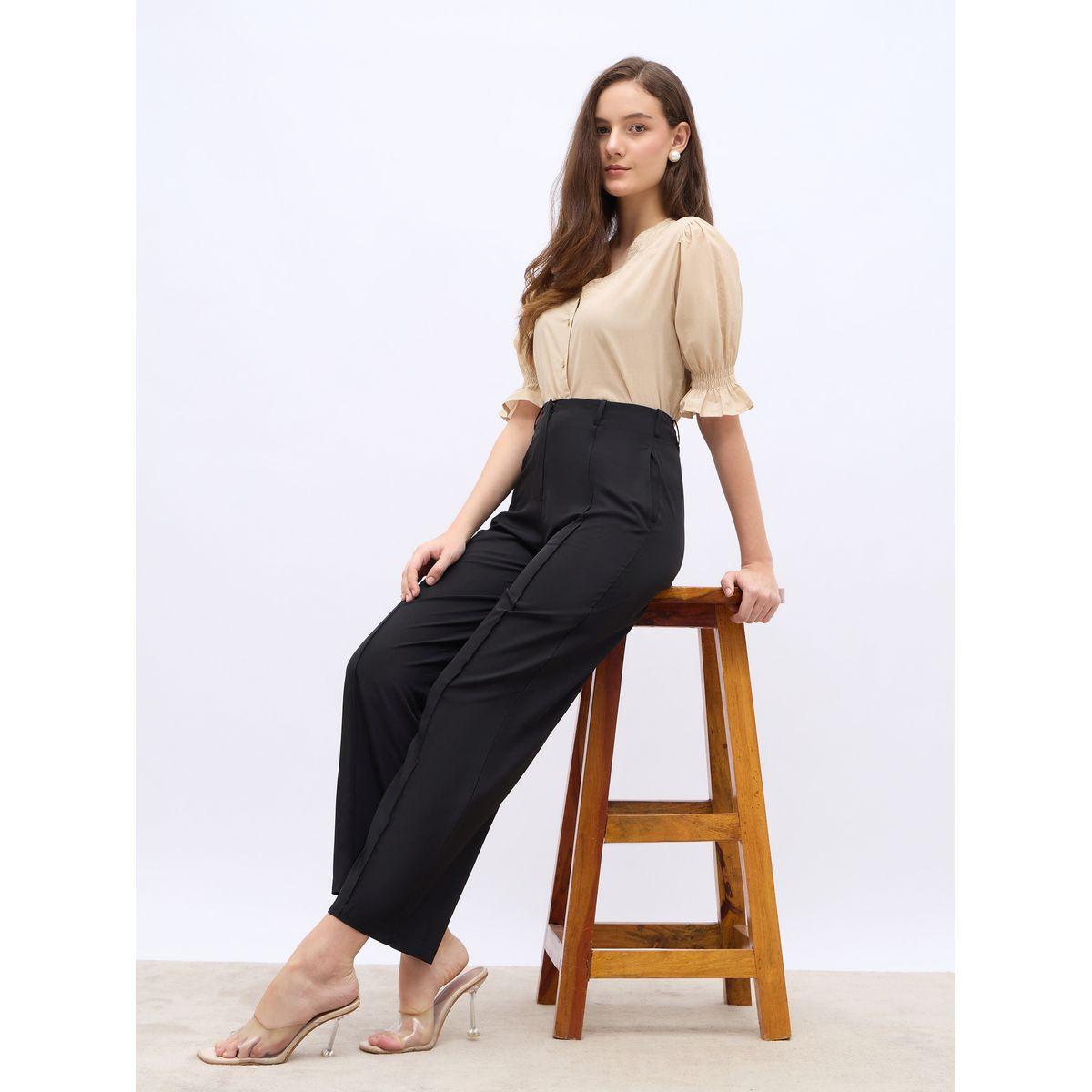 بنطال سادة بقصة مستدقة مع حزوز-women-clothing-bottoms-trousers-image-6