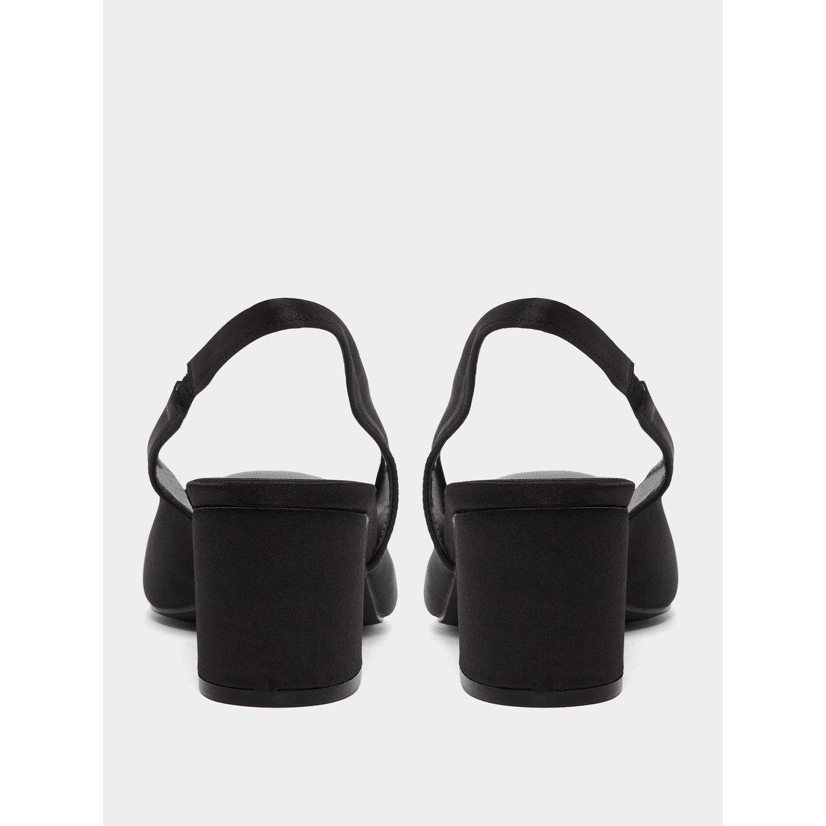 Styli Black Buckle Detail Slingback Pumps-women-shoes-heels-image-4