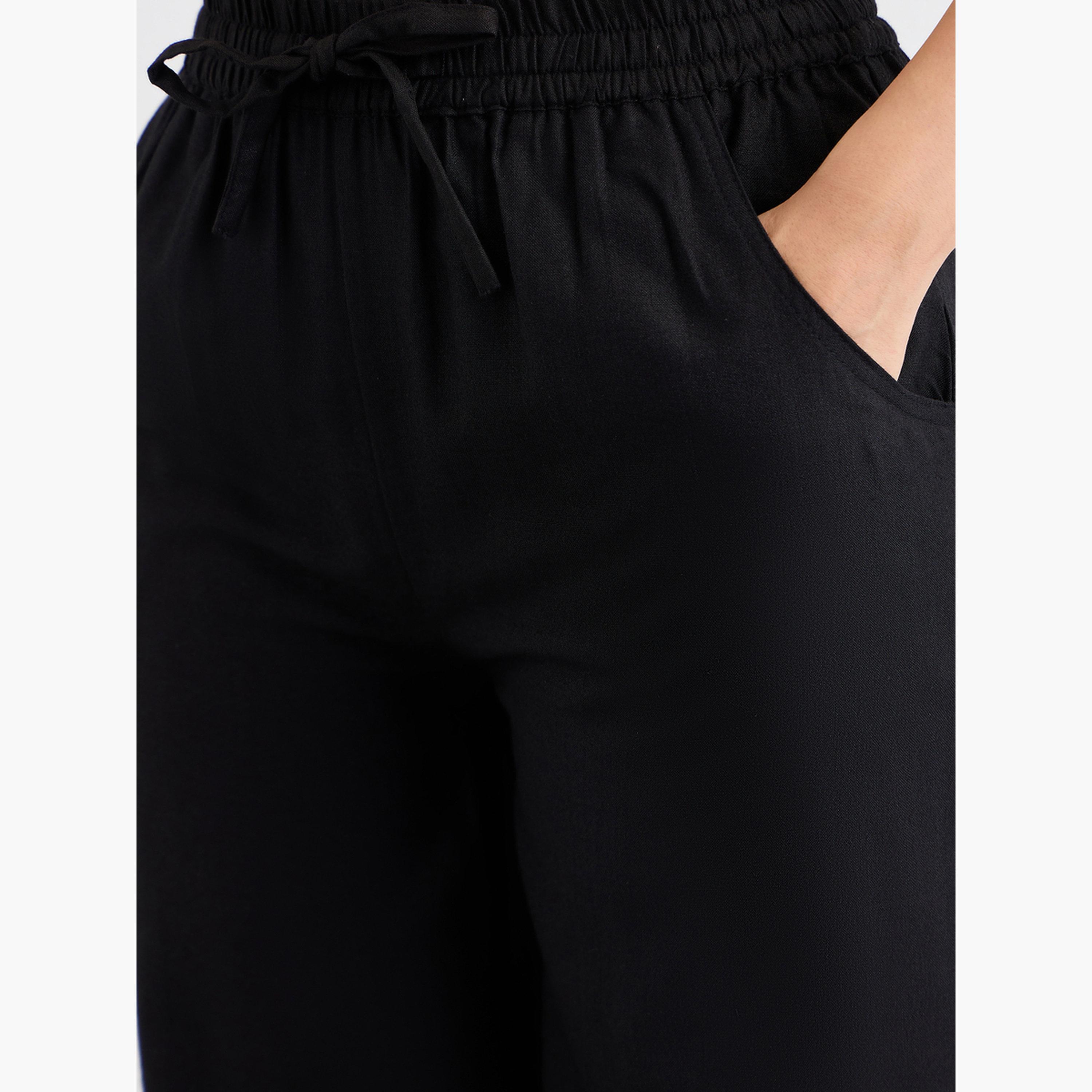 Styli Linen Look Wide Leg Pants with Drawstring-women-clothing-bottoms-trousers-image-5