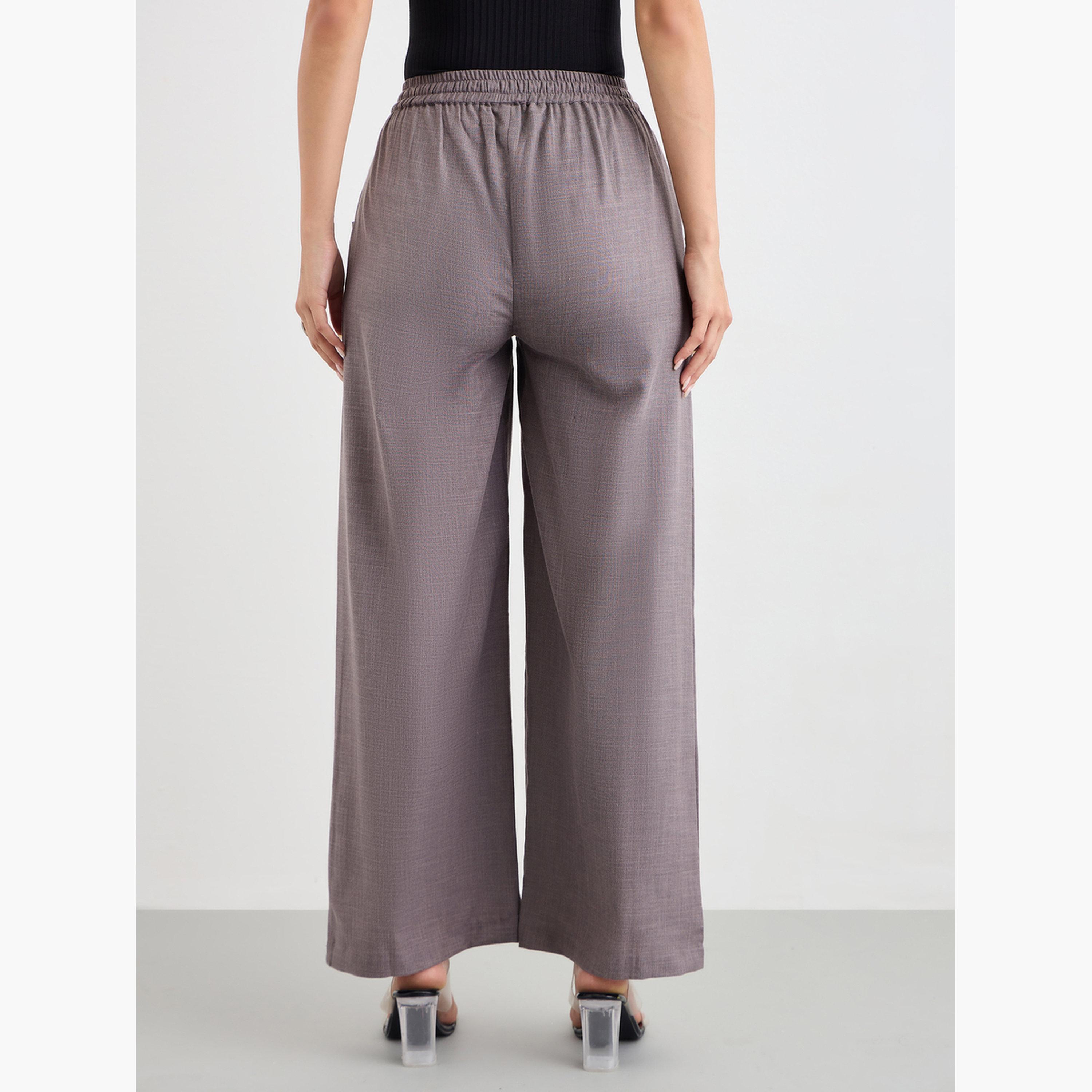 Styli Linen Look Wide Leg Pants with Drawstring-women-clothing-bottoms-trousers-image-4
