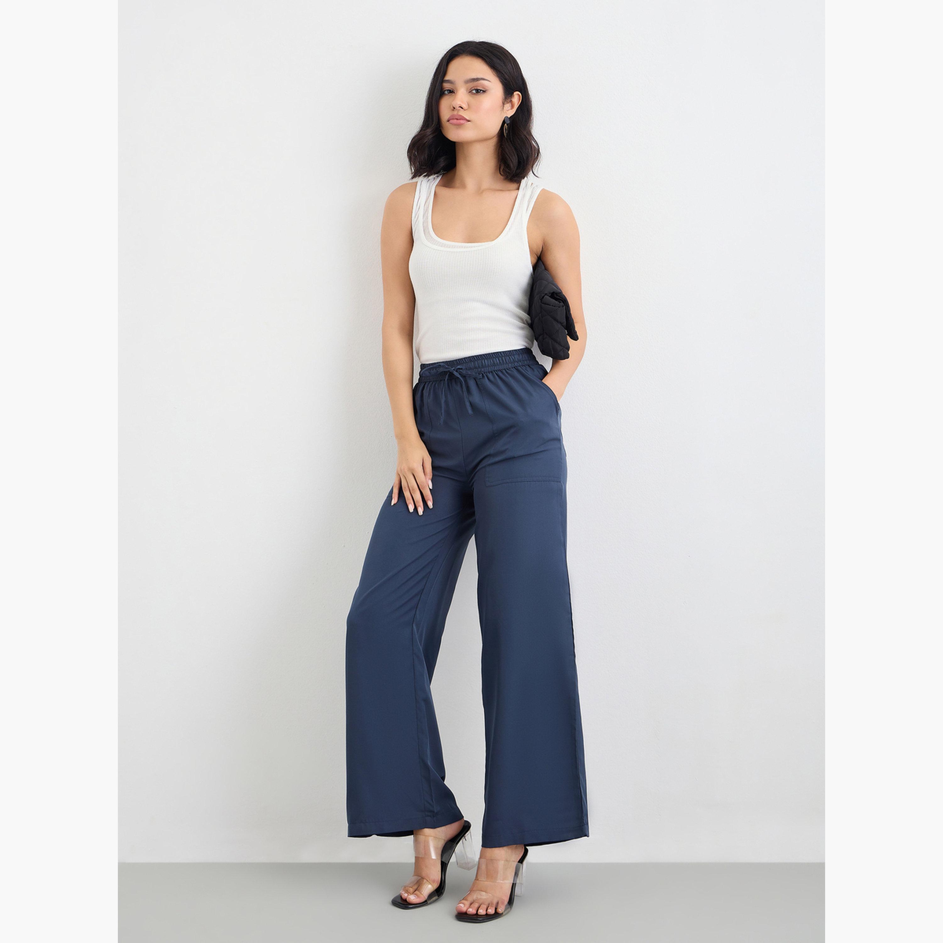 Styli Flowy Wide Leg Pants with Pockets-women-clothing-bottoms-trousers-image-2