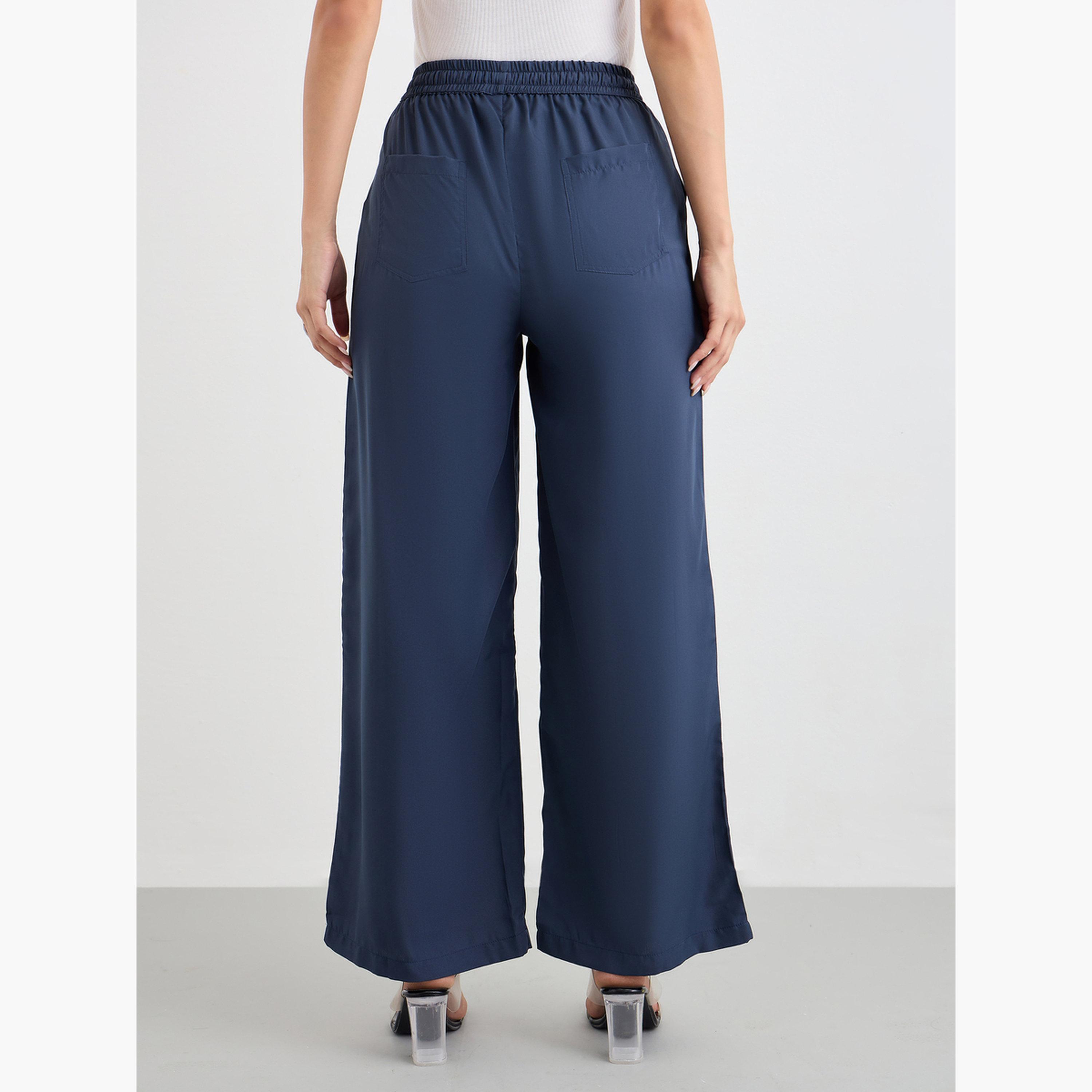 ستايلي - بنطال واسع الساق مع جيوب-women-clothing-bottoms-trousers-image-4