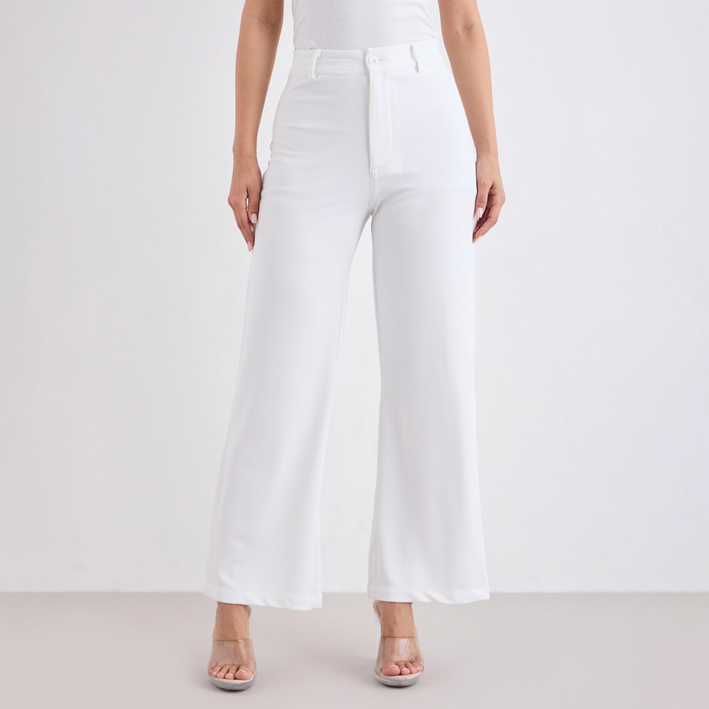 ستايلي - بنطال مطاطي متوسط ​​الارتفاع بقصّة مستقيمة-women-clothing-bottoms-trousers-image-1