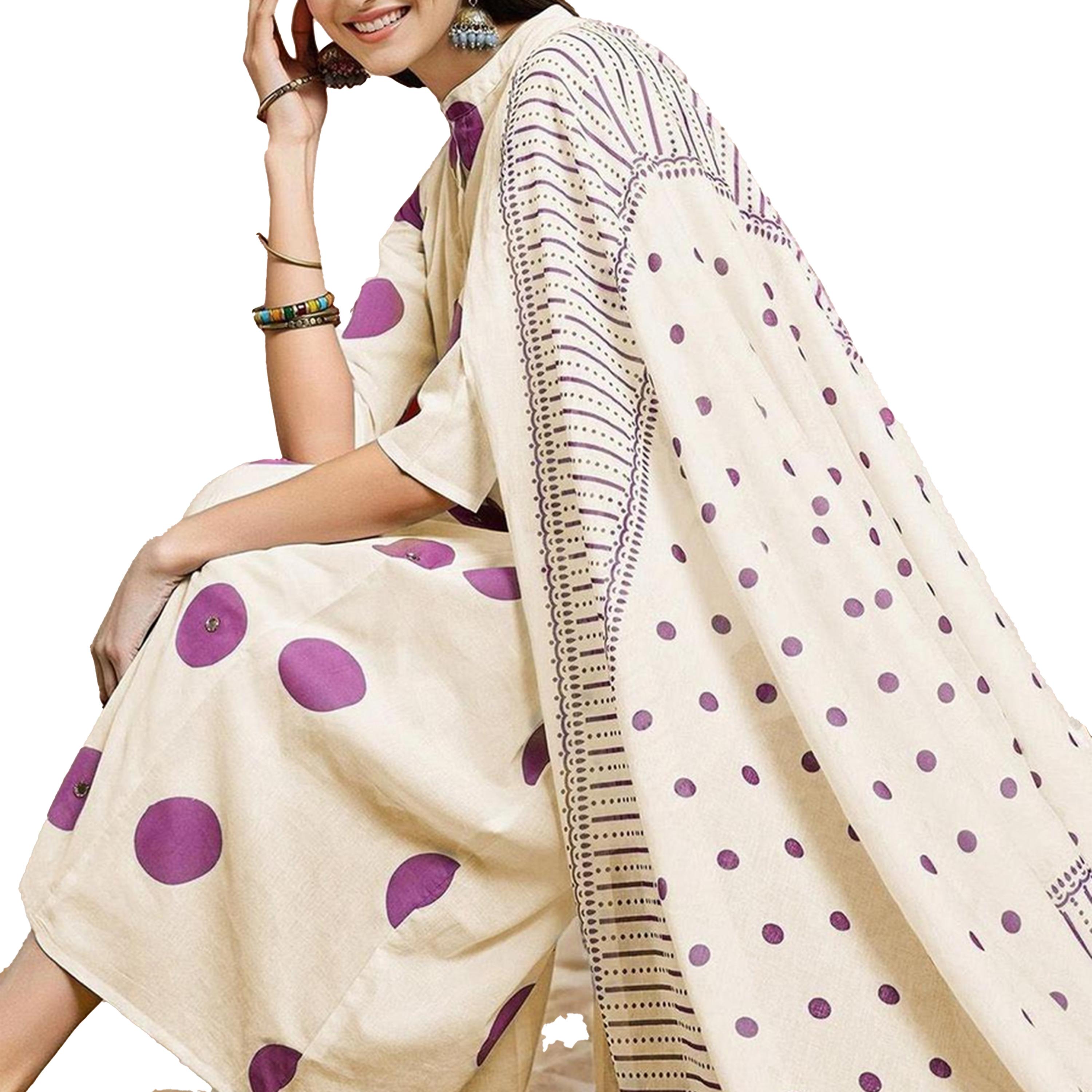 ايشن × ستايلي - طقم كورتا بقصة A وبنطال من القطن-women-clothing-ethnicwear-kurtasets-image-3