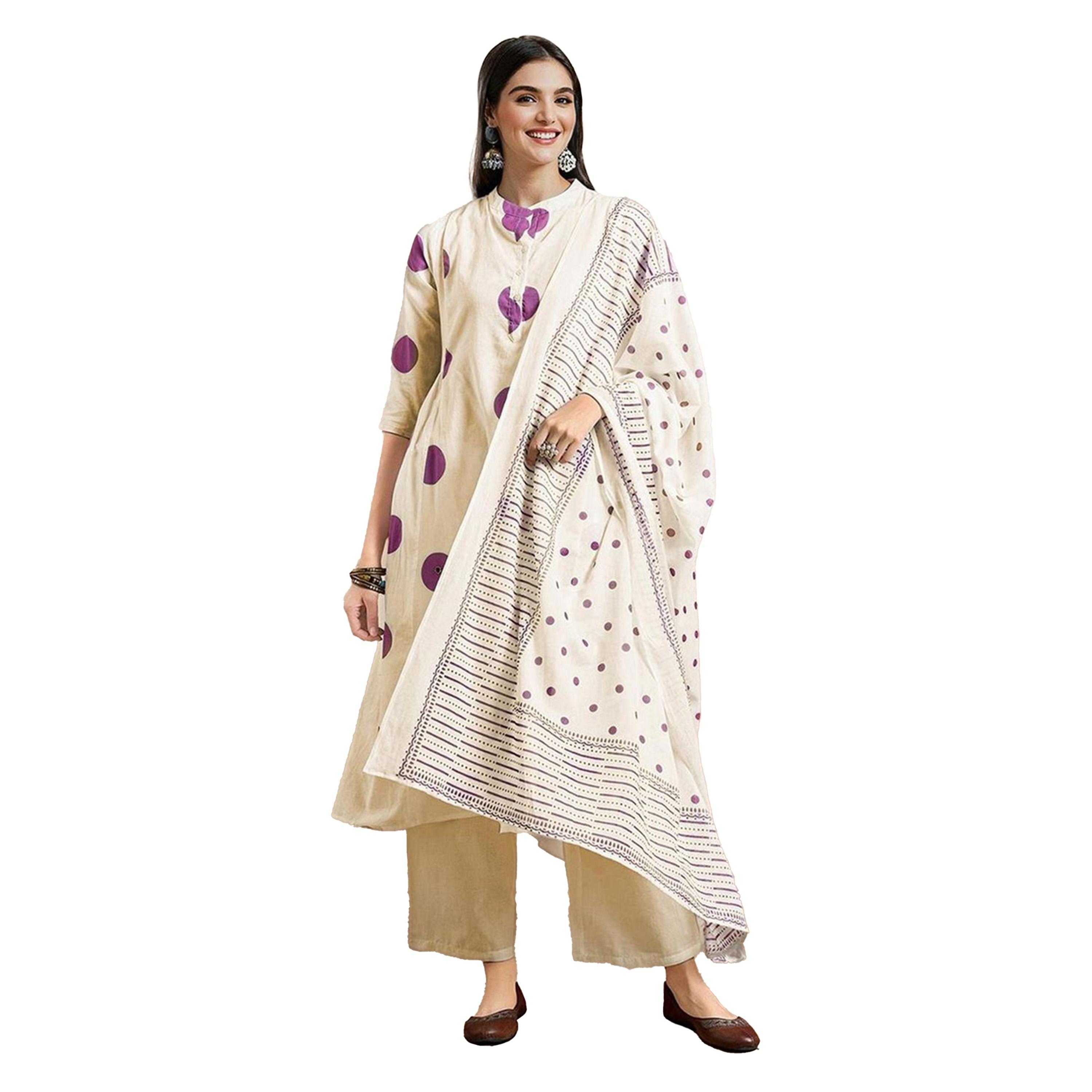 ايشن × ستايلي - طقم كورتا بقصة A وبنطال من القطن-women-clothing-ethnicwear-kurtasets-image-4
