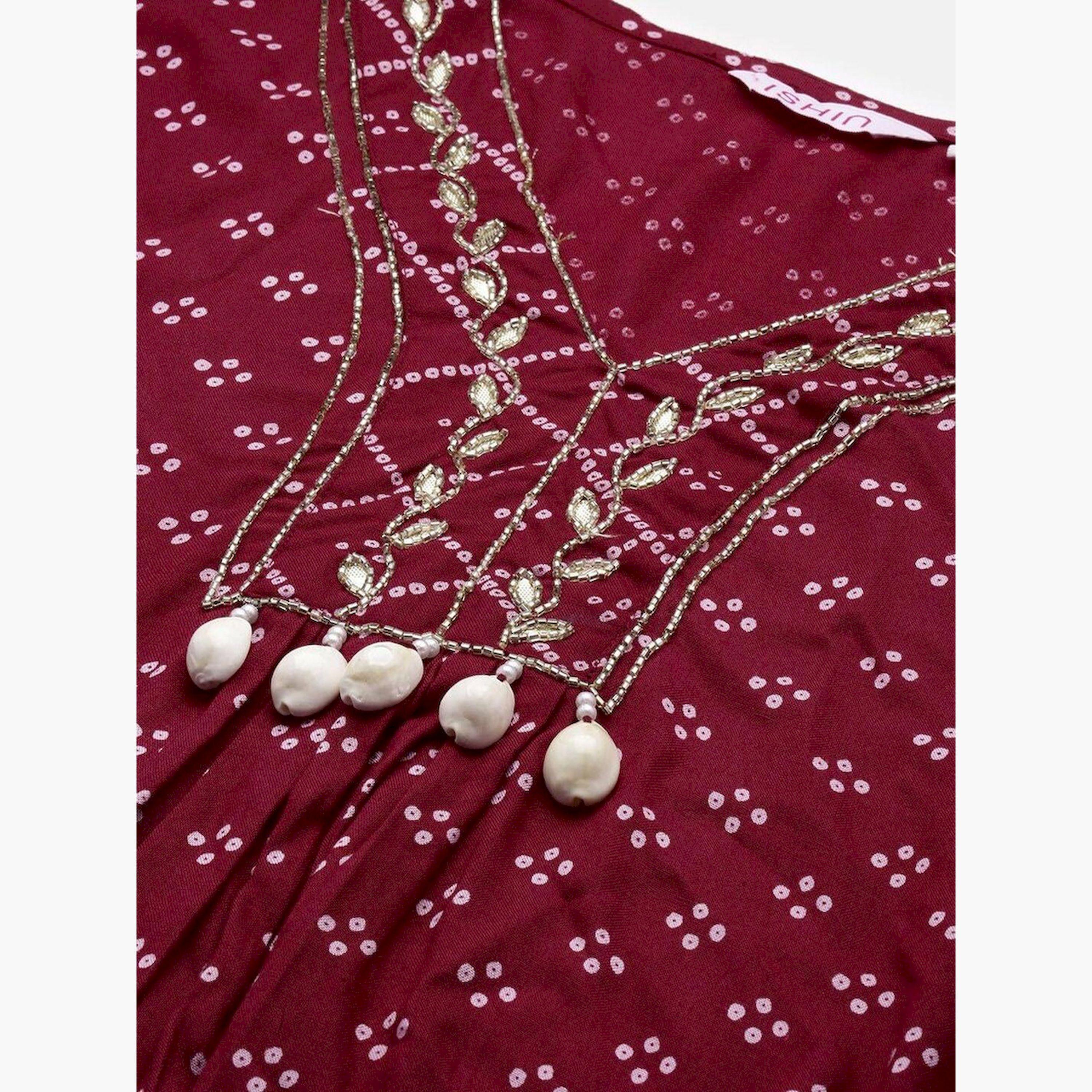 Ishin X Styli Printed V Neck Kaftan Kurta and Pants Set-women-clothing-ethnicwear-kurtasets-image-2