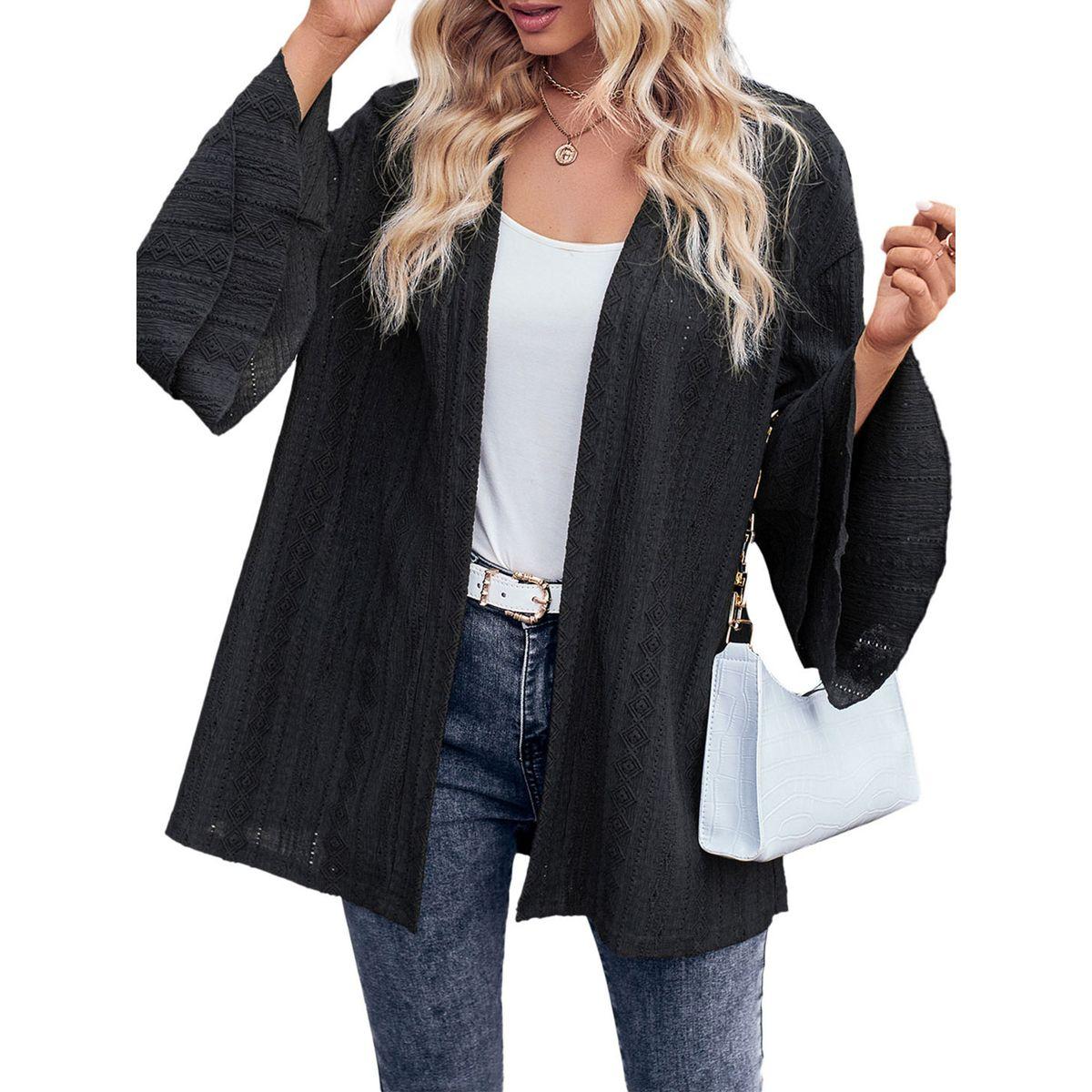 Styli Casual Texture Solid Regular Kimono-women-clothing-shirtsandblouses-shirts-image-10