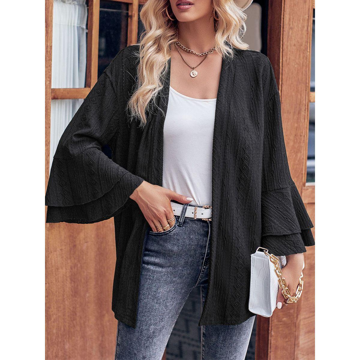 Styli Casual Texture Solid Regular Kimono-women-clothing-shirtsandblouses-shirts-image-7