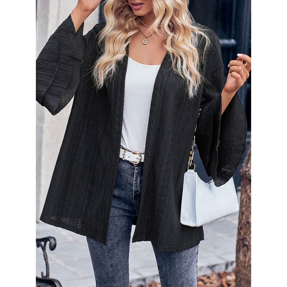 Styli Casual Texture Solid Regular Kimono-women-clothing-shirtsandblouses-shirts-image-8