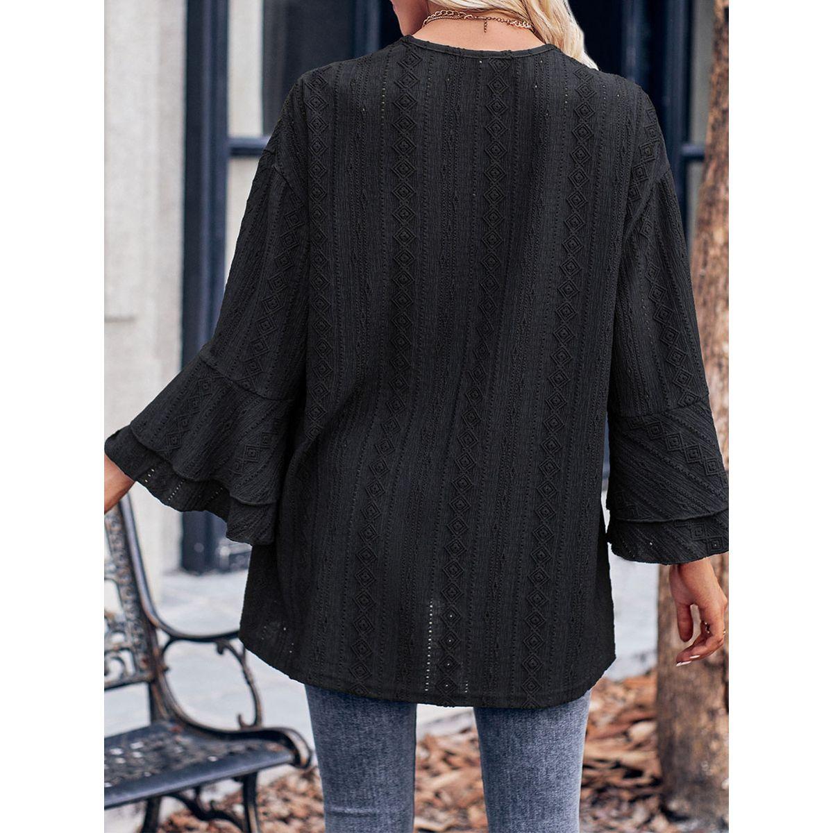 Styli Casual Texture Solid Regular Kimono-women-clothing-shirtsandblouses-shirts-image-9