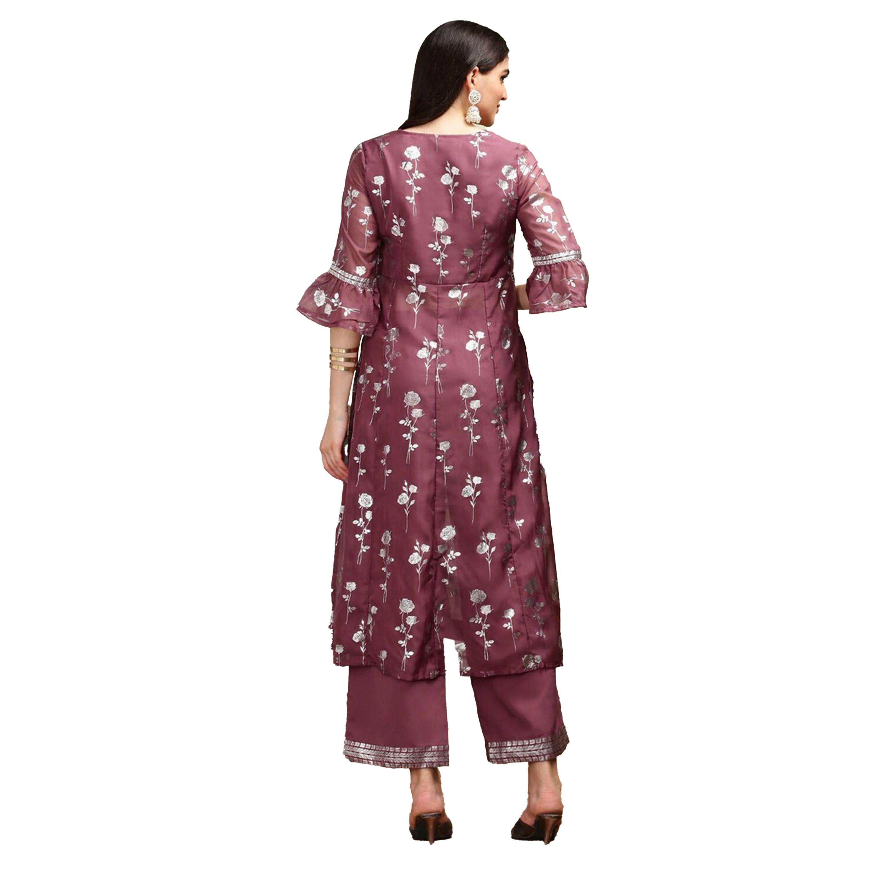 Ishin X Styli Printed V-Neck A-Line Kurta and Trousers Sets-women-clothing-ethnicwear-kurtasets-image-5
