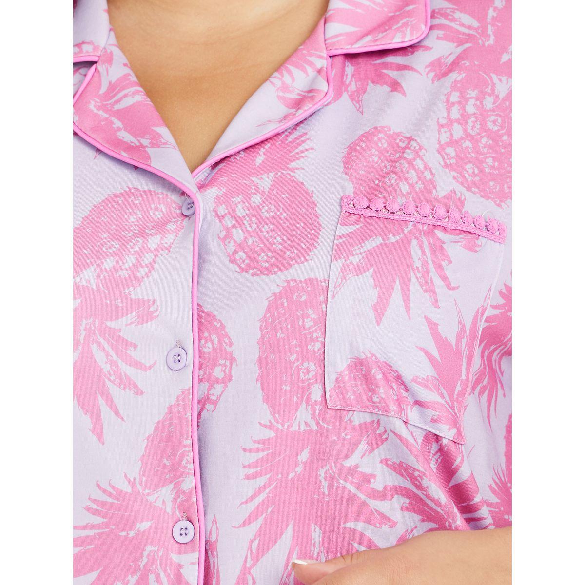 طقم بيجاما بمقاس كبير من بنطال وبلوزة مطبعة بالكامل-women-clothing-nightwear-pyjamas-longsets-image-4