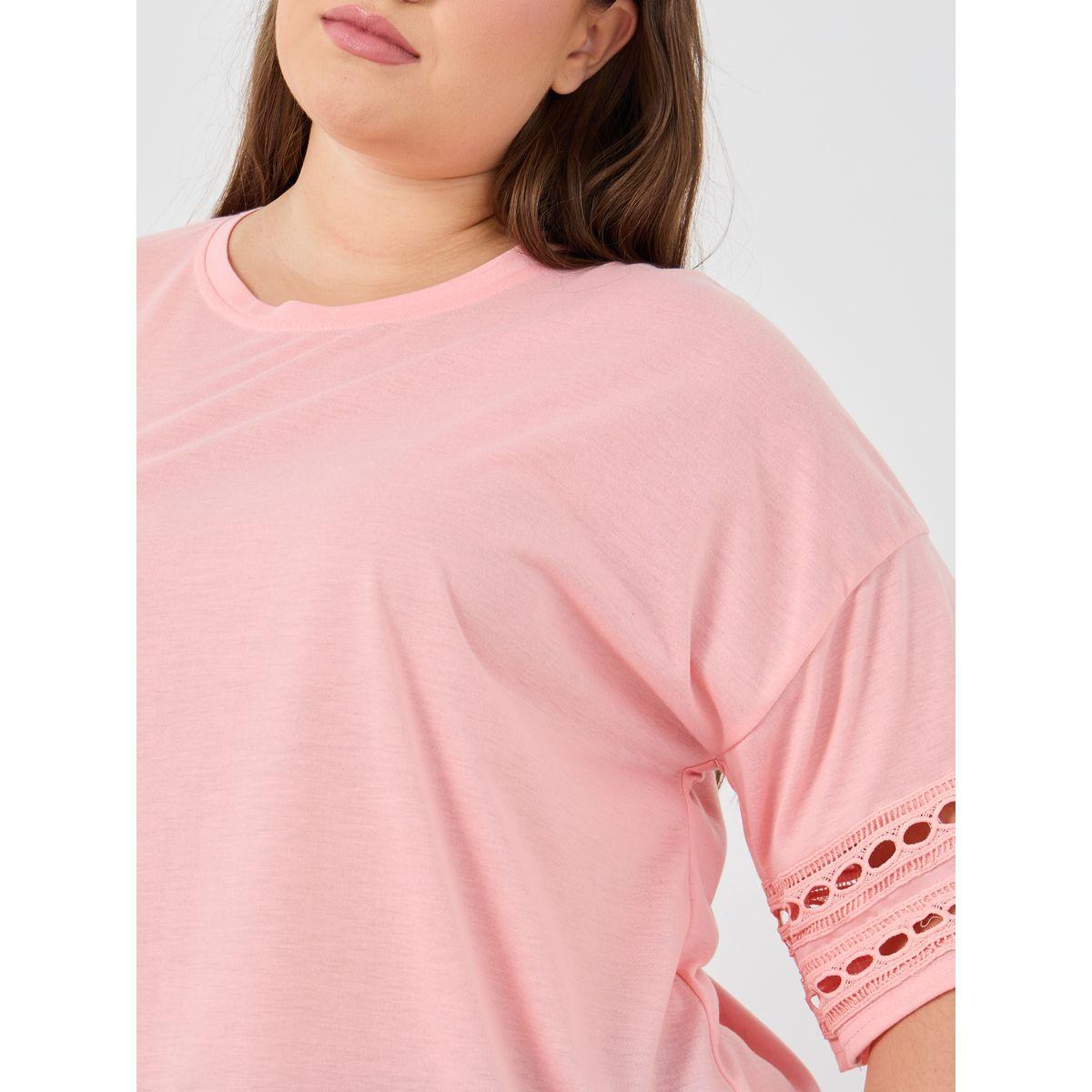Styli Plus Size Short Sleeve T-Shirt and Pyjama Set-women-clothing-nightwear-pyjamas-shortsets-image-3