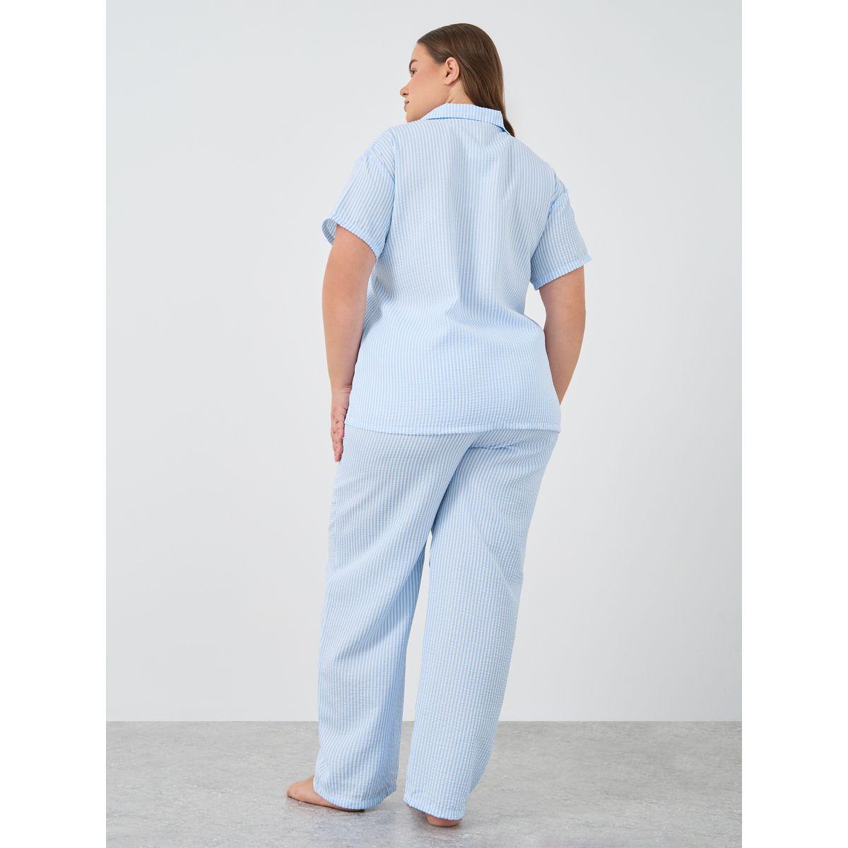 طقم من بنطال بيجاما بمقاس كبير وبلوزة مخططة-women-clothing-nightwear-pyjamas-longsets-image-5