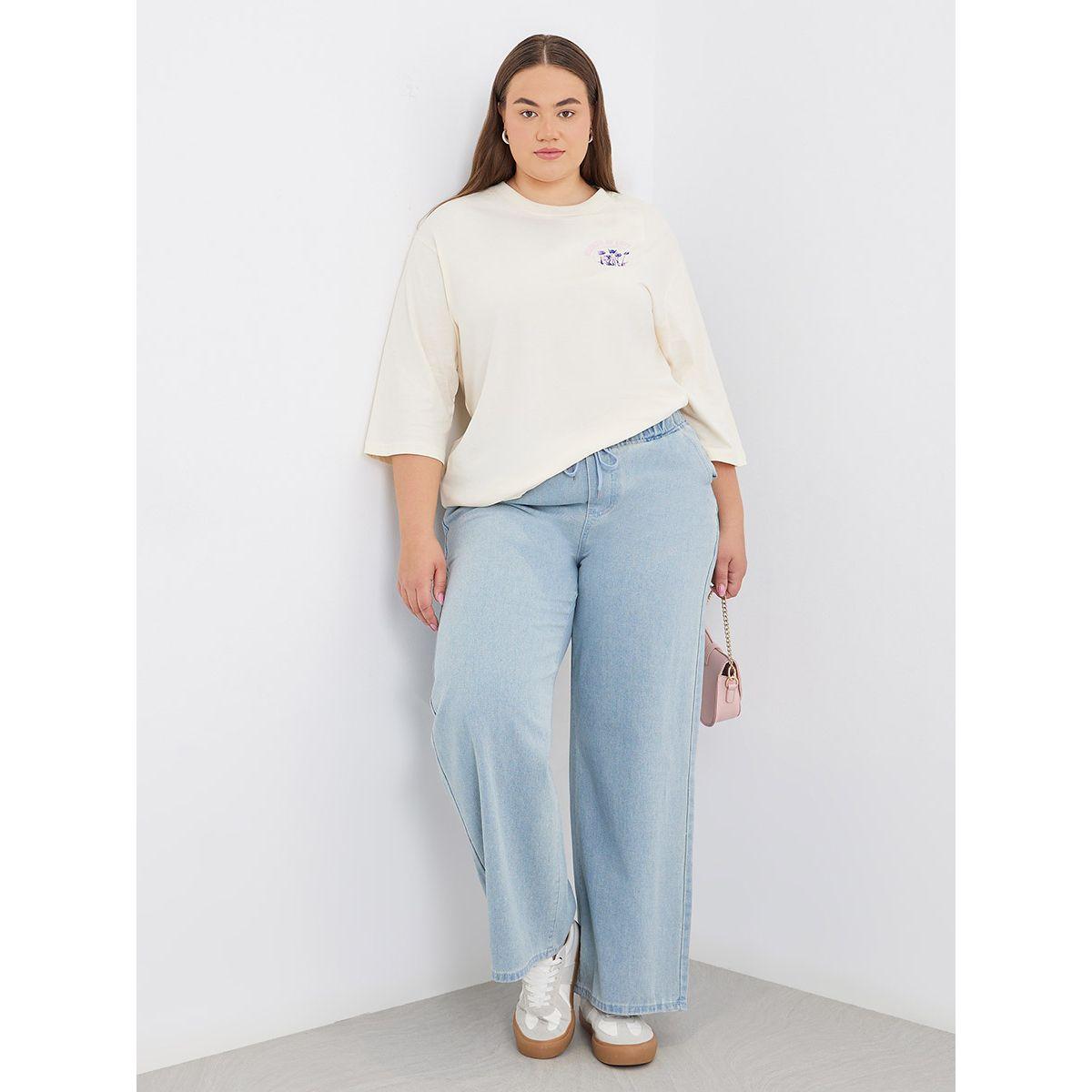 بنطال جينز بمقاس كبير وقصة أرجل واسعة-women-clothing-bottoms-jeans-image-1