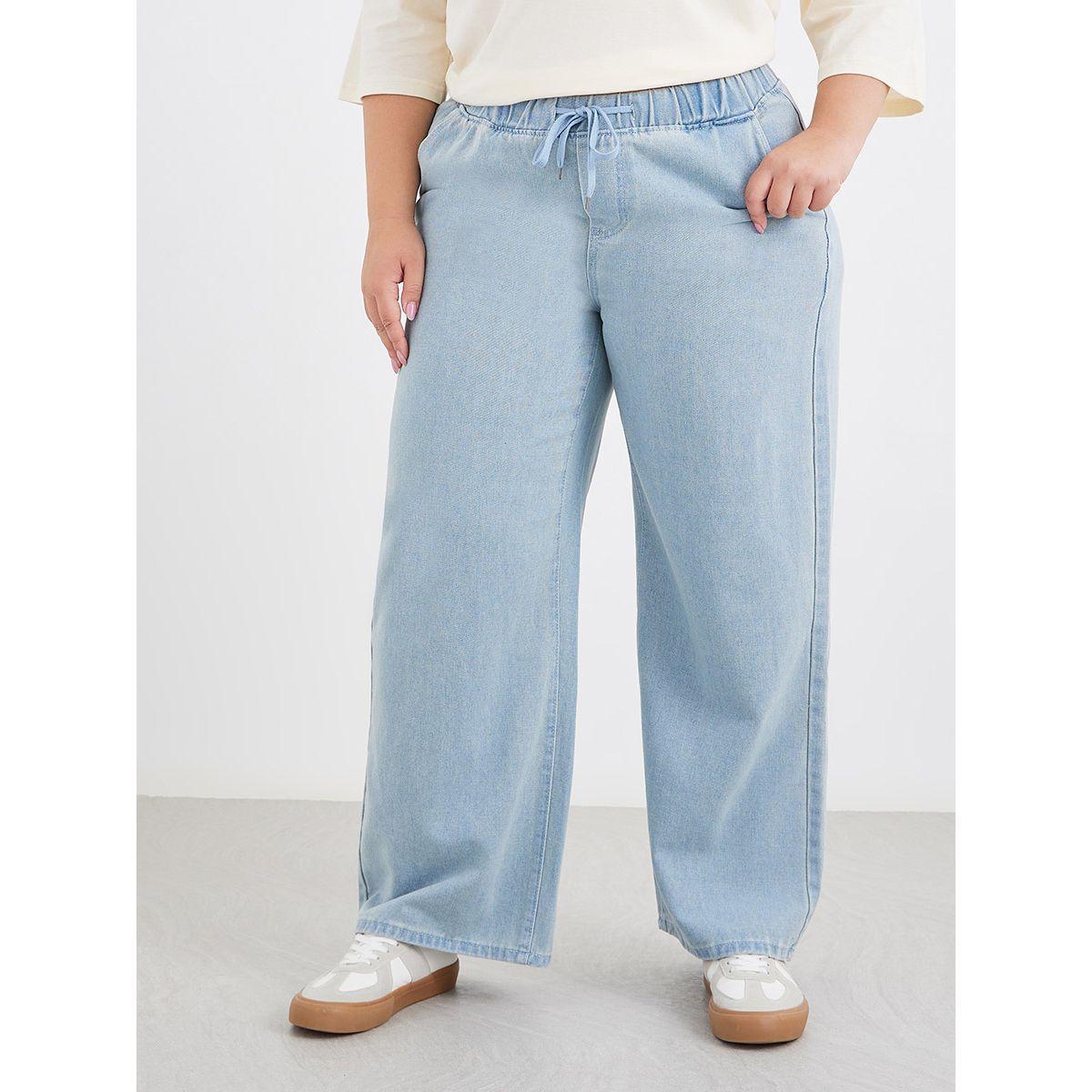بنطال جينز بمقاس كبير وقصة أرجل واسعة-women-clothing-bottoms-jeans-image-2
