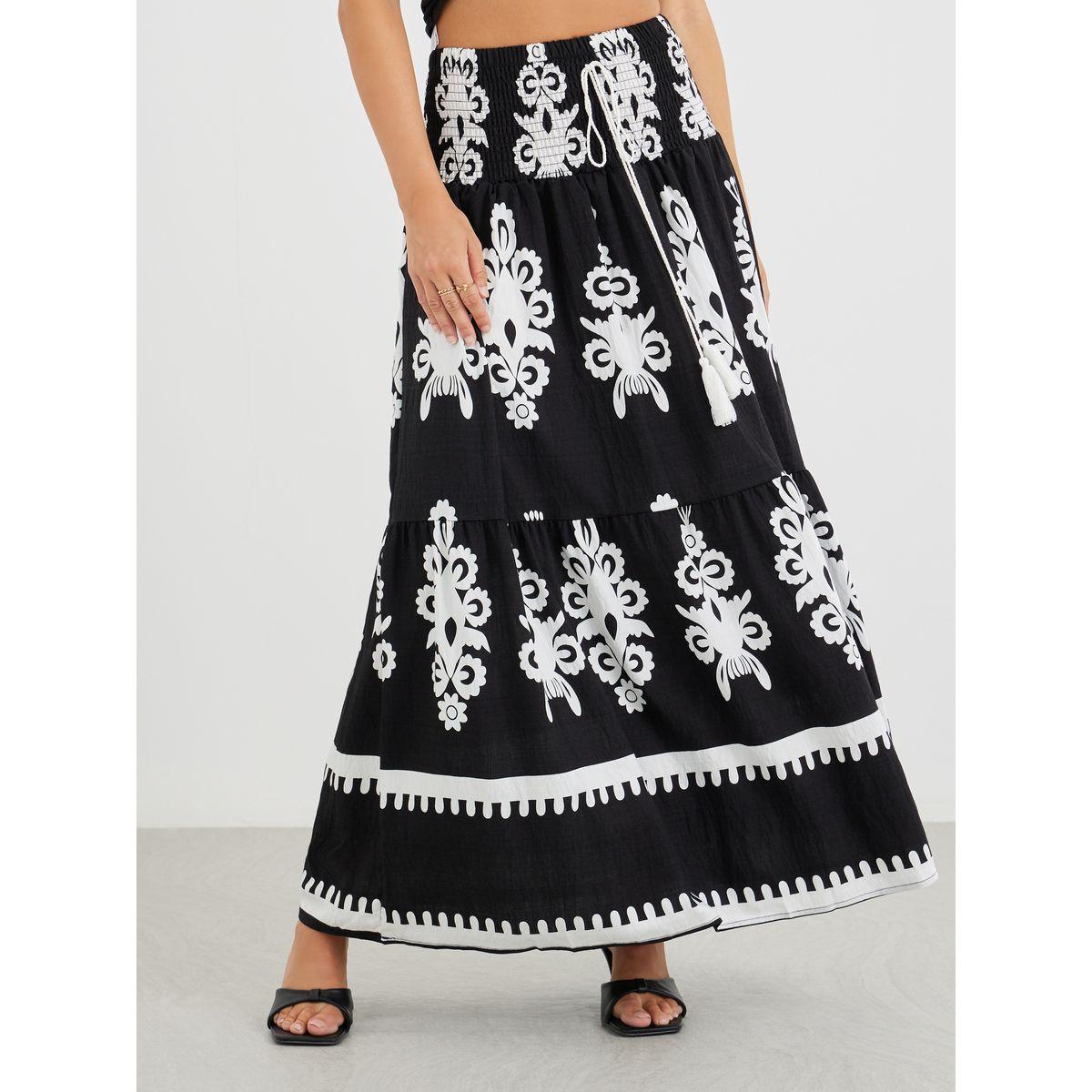 Styli All-Over Printed A-Line Maxi Skirt-women-clothing-bottoms-skirts-image-2