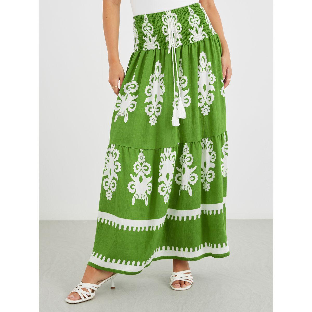 تنورة طويلة مطبعة بالكامل مع حافة واسعة-women-clothing-bottoms-skirts-image-3