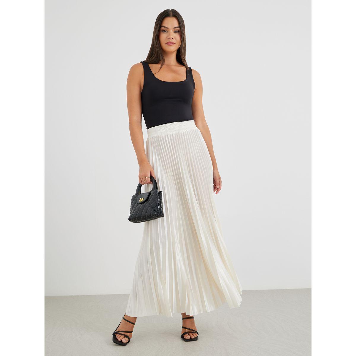 تنورة طويلة بتفاصيل كسرات-women-clothing-bottoms-skirts-image-1