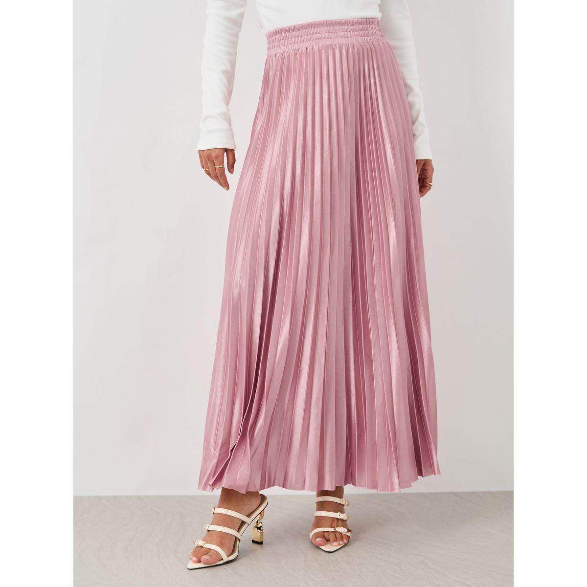 Styli Pleated Elasticated Waistband A-Line Maxi Skirt-women-clothing-bottoms-skirts-image-2
