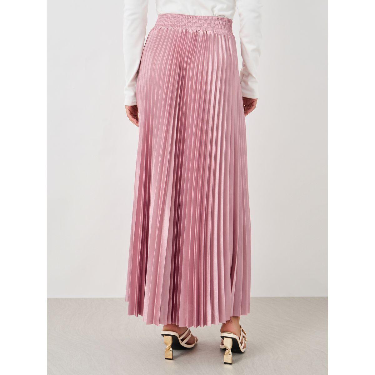 تنورة طويلة بخصر مطاطي وكسرات-women-clothing-bottoms-skirts-image-4