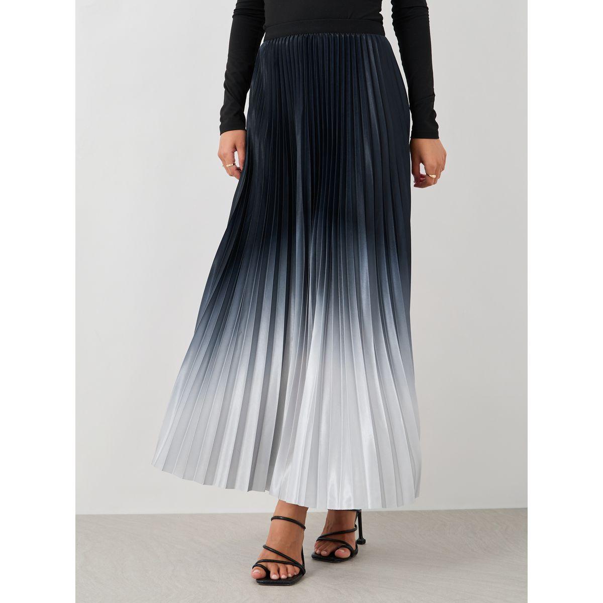 تنورة طويلة بحافة واسعة وكسرات-women-clothing-bottoms-skirts-image-2