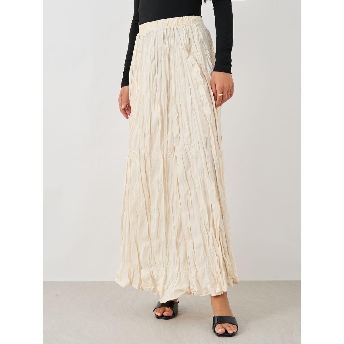 Styli Textured Elasticated Waistband A-Line Maxi Skirt-women-clothing-bottoms-skirts-image-2