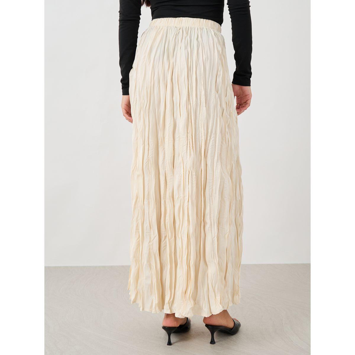 Styli Textured Elasticated Waistband A-Line Maxi Skirt-women-clothing-bottoms-skirts-image-4