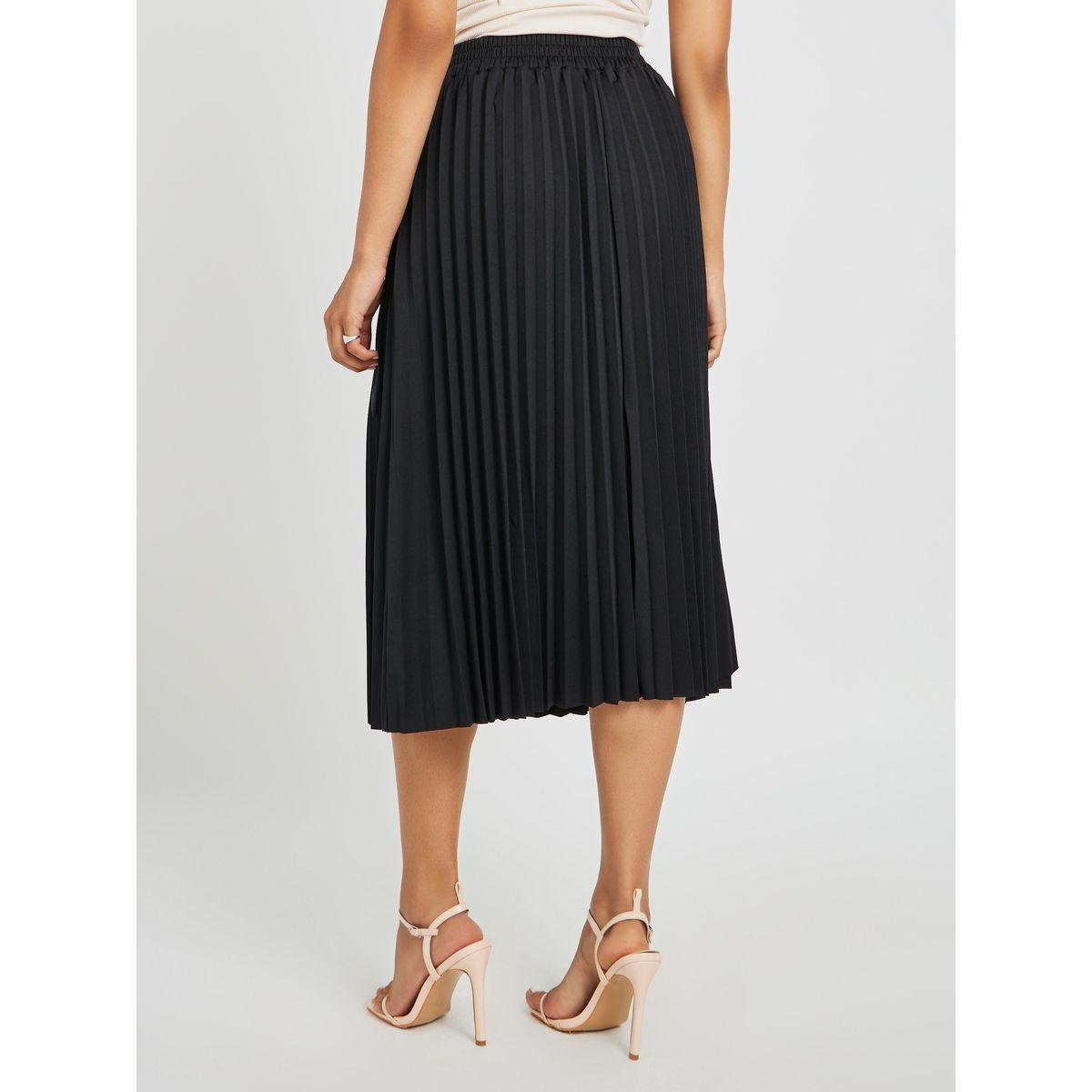 تنورة ميدي بنمط لف وكسرات مع حزام-women-clothing-bottoms-skirts-image-4