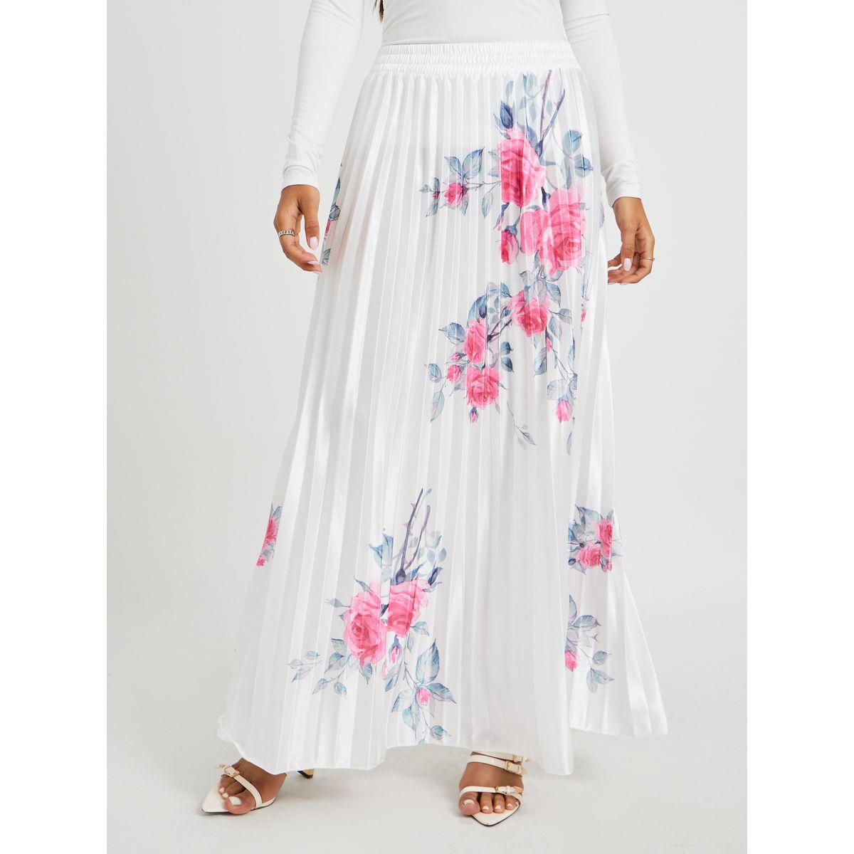 تنورة طويلة بطبعة زهور مع كسرات-women-clothing-bottoms-skirts-image-2