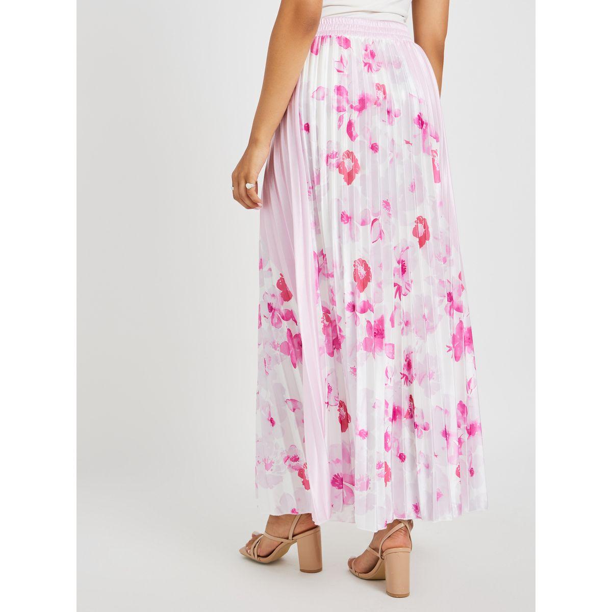 Styli Floral Print Pleated A-Line Maxi Skirt-women-clothing-bottoms-skirts-image-4