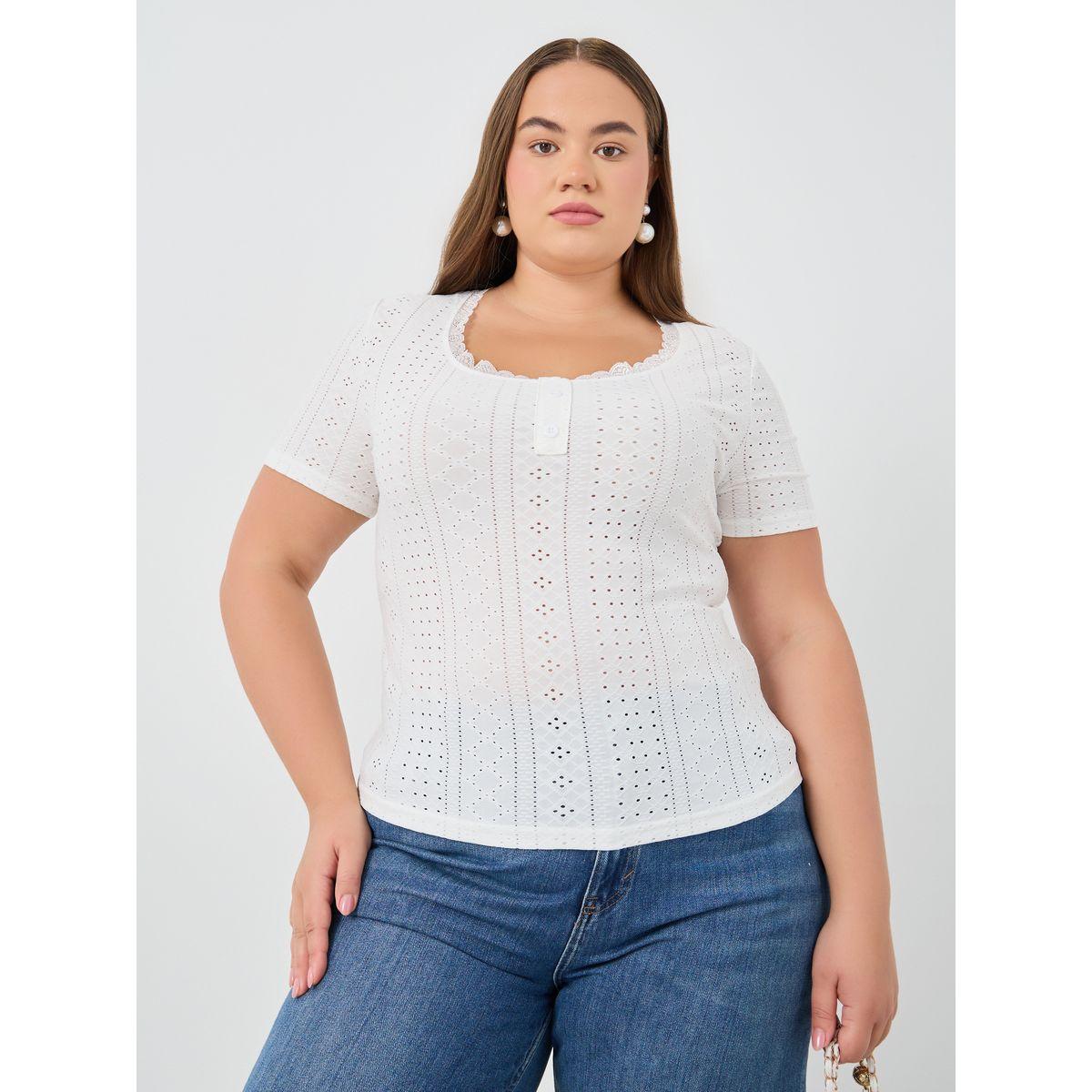 Styli Plus Size Embroidered Short Sleeve T-Shirt-women-clothing-tshirts-image-1
