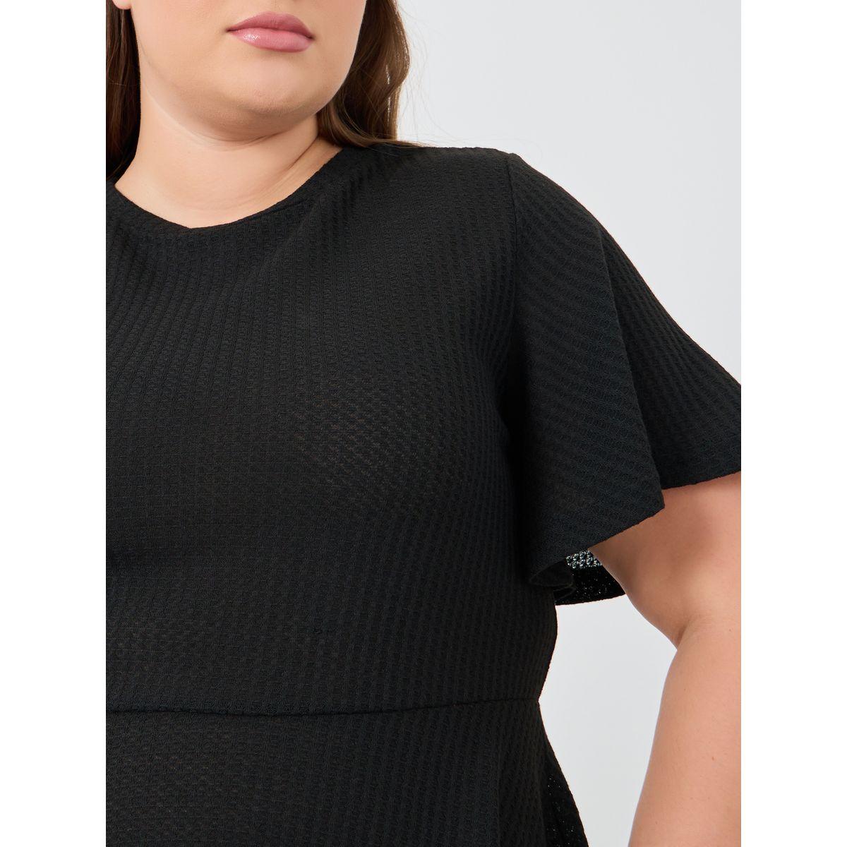 تيشيرت بيبلوم بمقاس كبير وياقة دائرية-women-clothing-tshirts-image-4