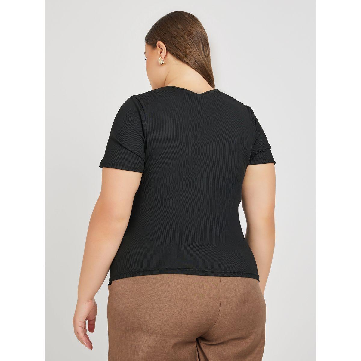 تيشيرت بمقاس كبير وتفاصيل ملفوفة-women-clothing-tshirts-image-4