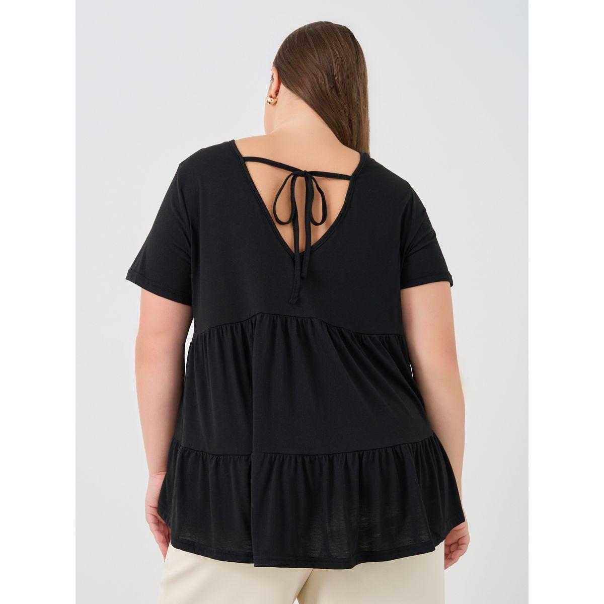 Styli Plus Size Solid Tiered Back T-Shirt with Tie Detail-women-clothing-tshirts-image-5
