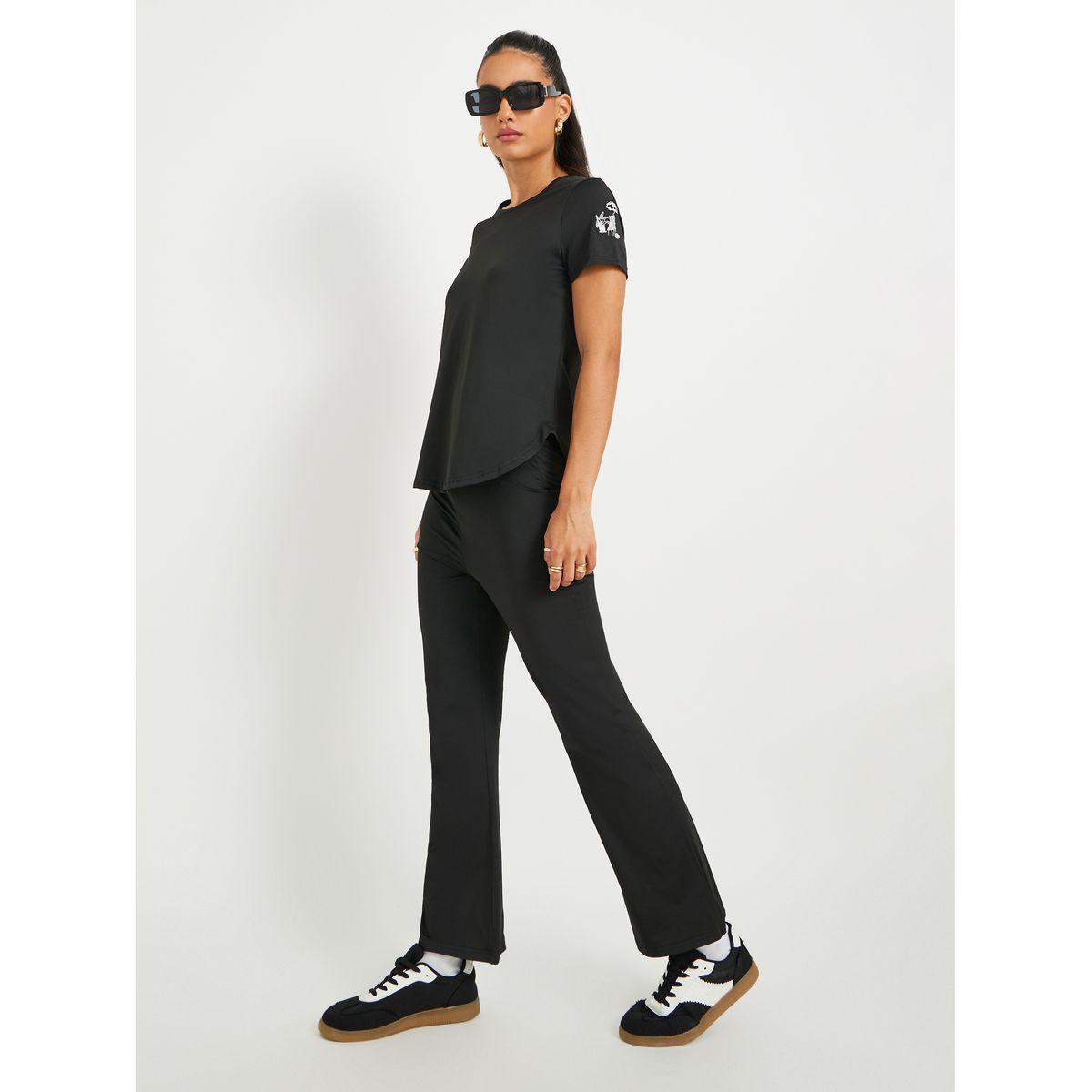 Styli Embroidered Detail Short Sleeve T-Shirt and Pants Co-Ords-women-clothing-coordsets-image-1