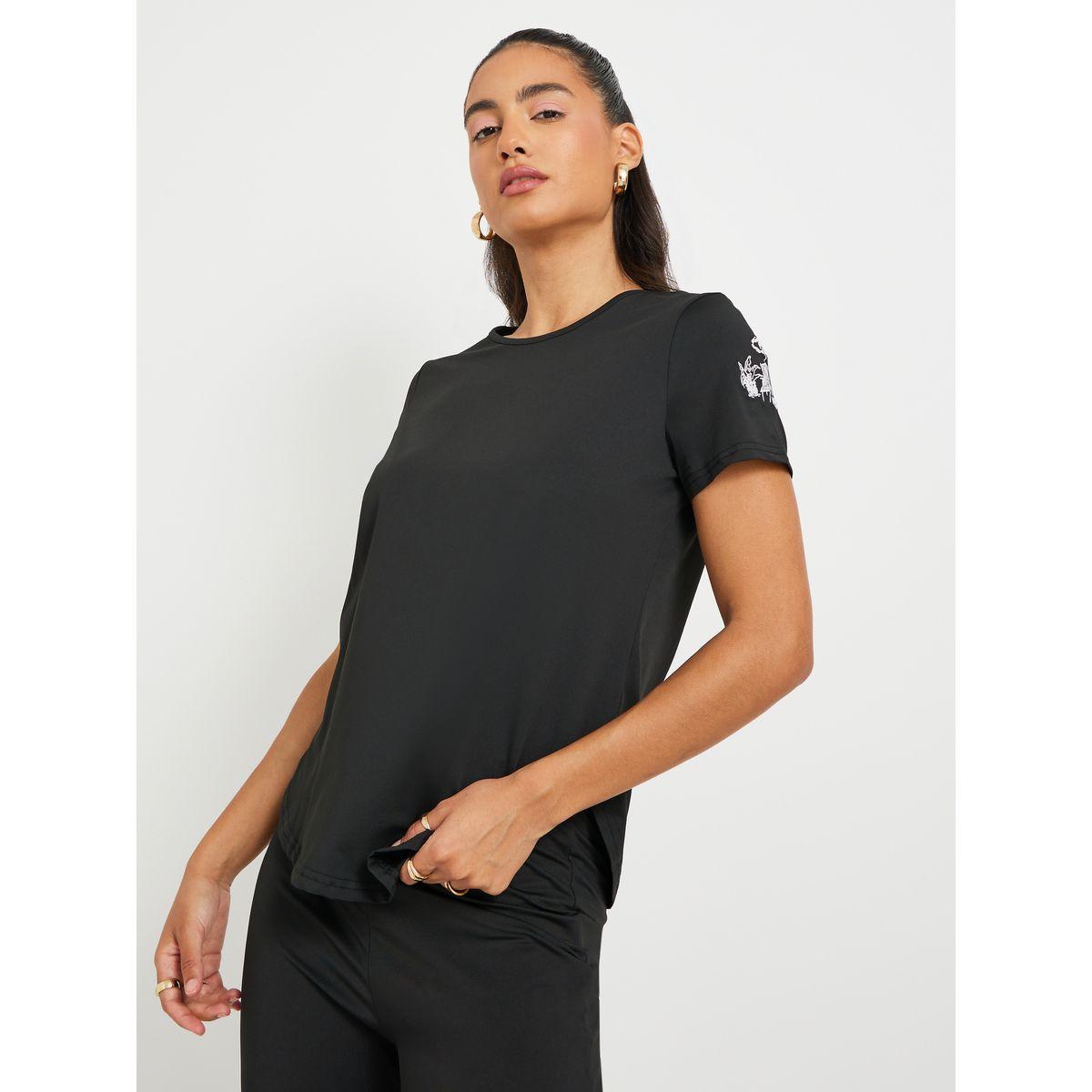 Styli Embroidered Detail Short Sleeve T-Shirt and Pants Co-Ords-women-clothing-coordsets-image-3