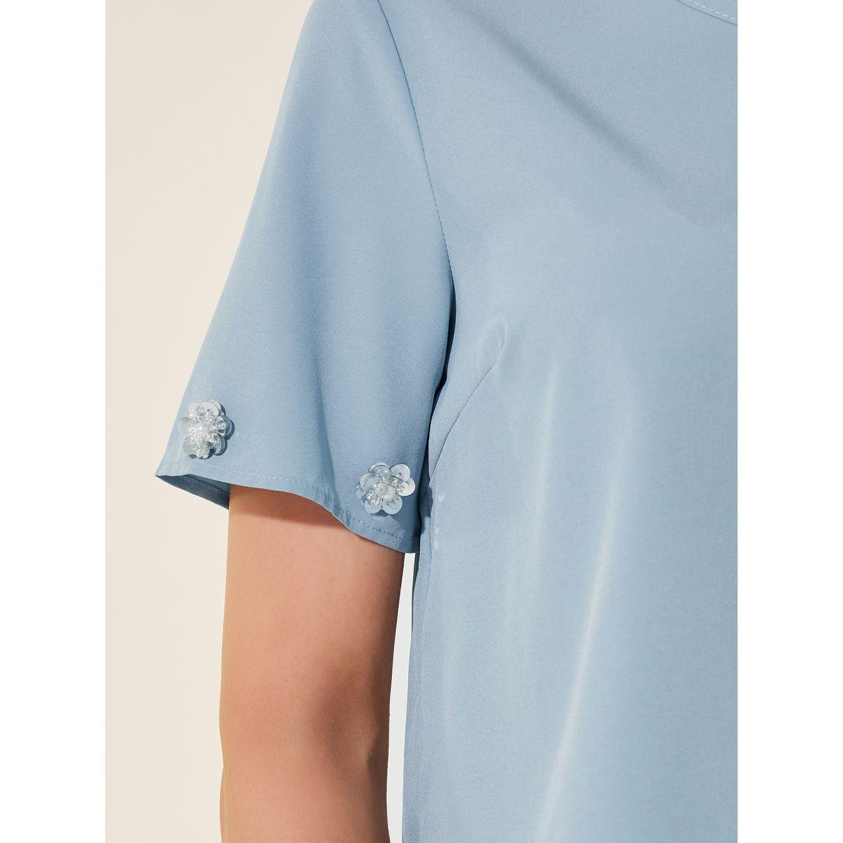 طقم منسق من تنورة وبلوزة بياقة دائرية-women-clothing-coordsets-image-4