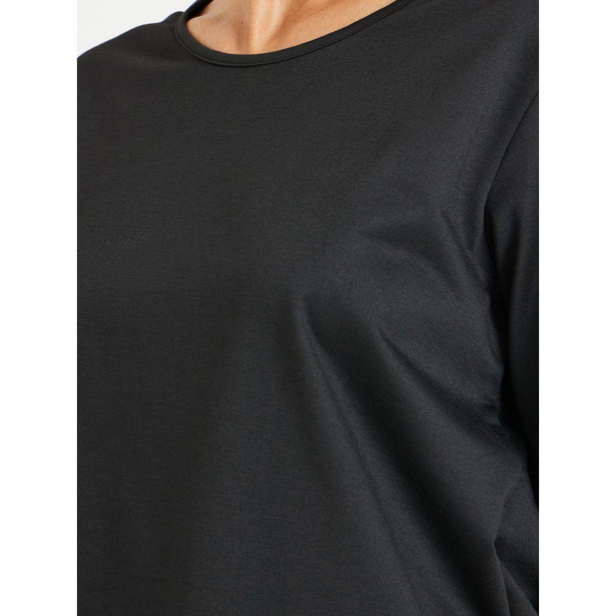 طقم منسق من بنطال وتيشيرت سادة بأكمام قصيرة-women-clothing-coordsets-image-4