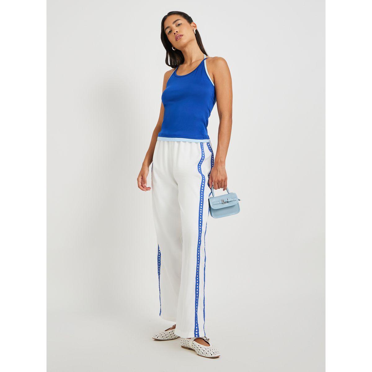 بنطال بقصة سائبة وشريط جانبي-women-clothing-bottoms-trousers-image-1