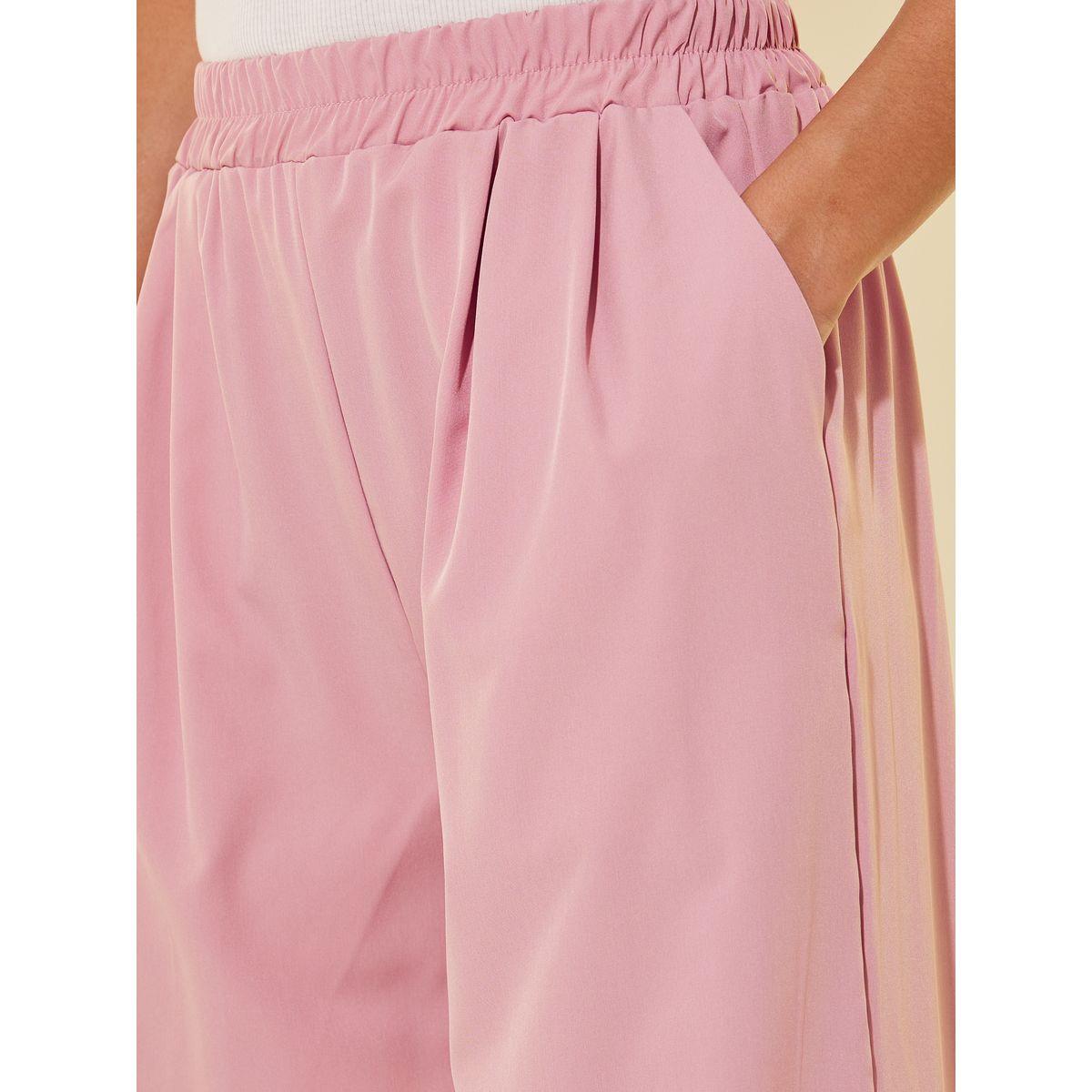 Styli Solid Pleated Loose Fit Pants-women-clothing-bottoms-trousers-image-3