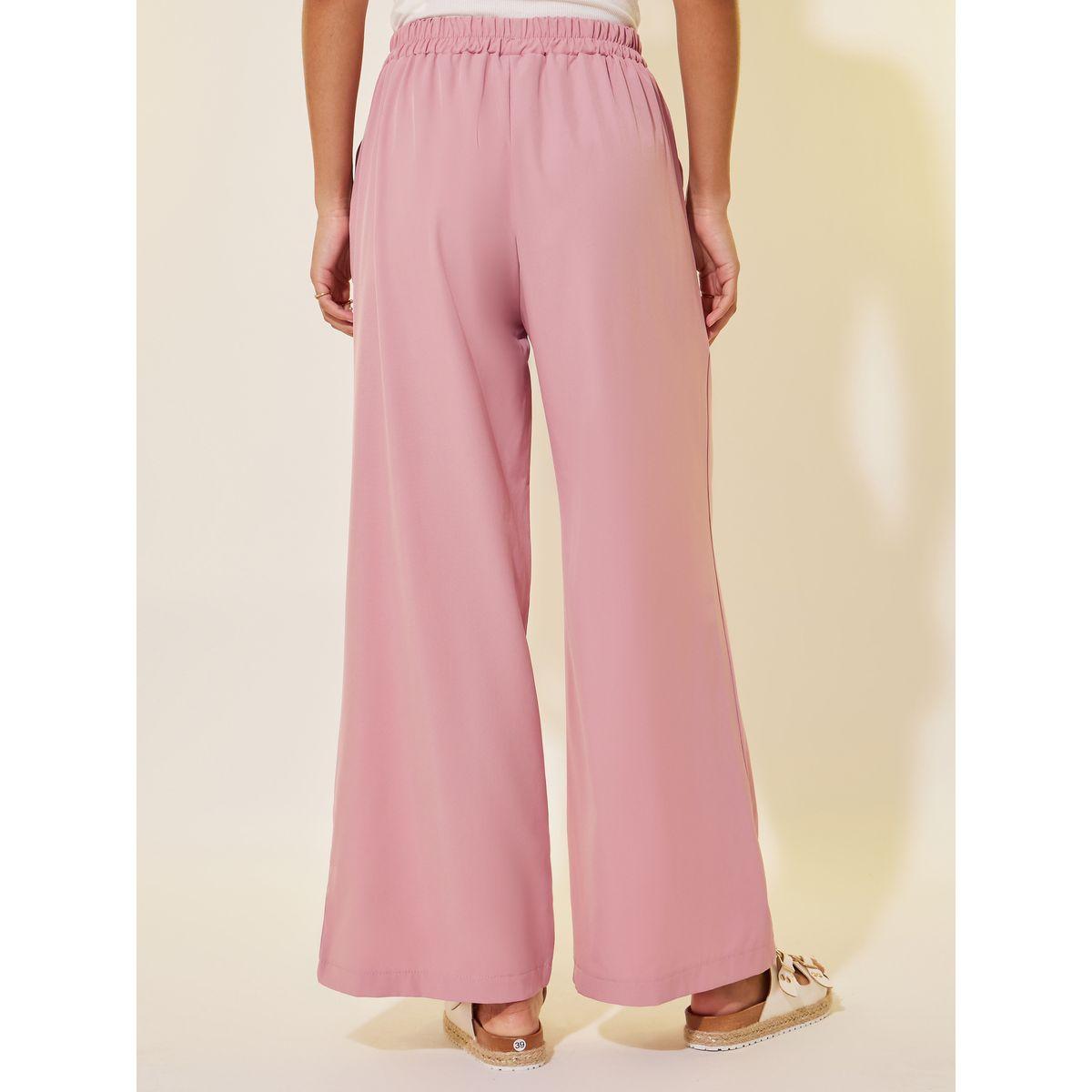 بنطال سادة بقصة سائبة وكسرات-women-clothing-bottoms-trousers-image-4
