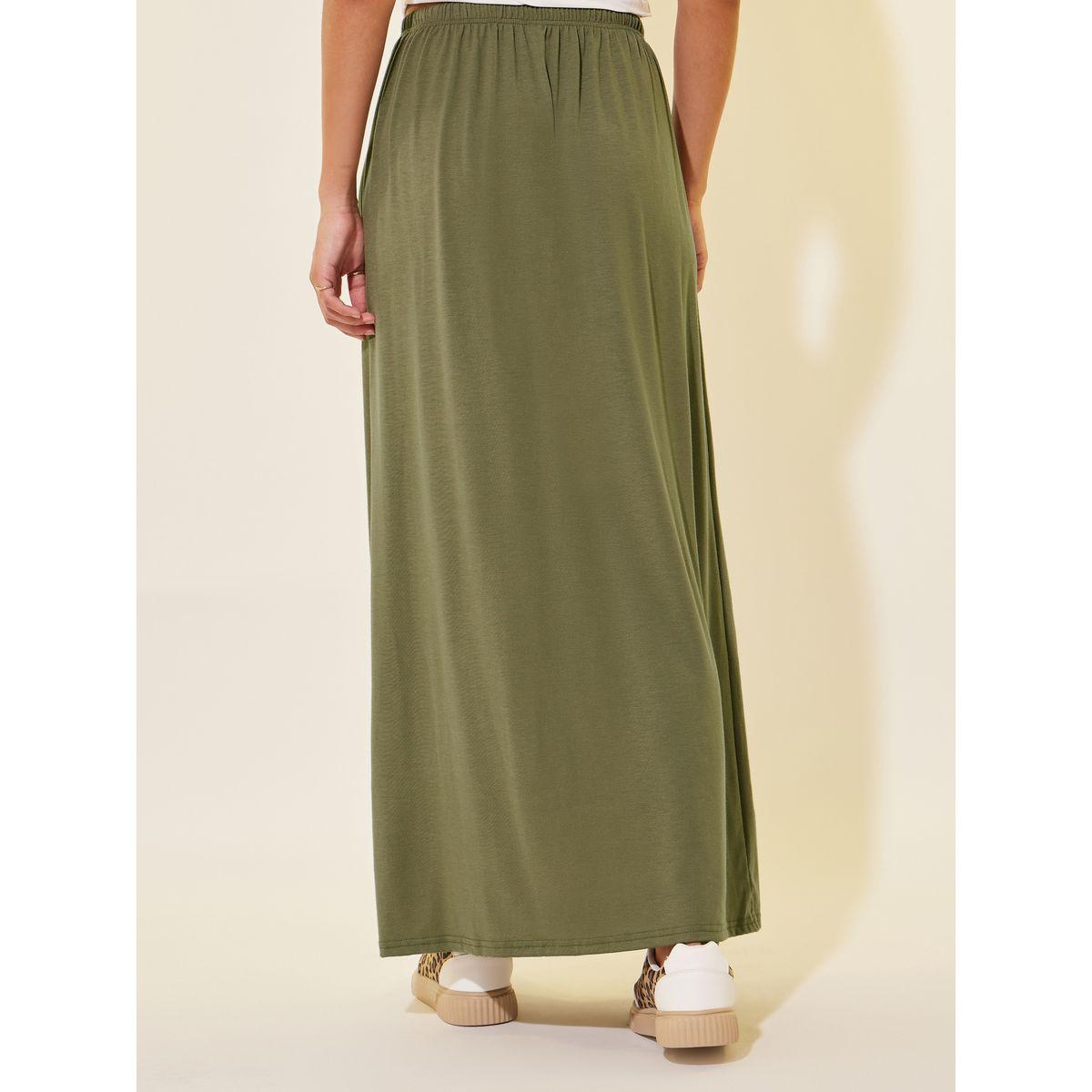 Styli Solid A-Line Midi Skirts with Drawstring-women-clothing-bottoms-skirts-image-4