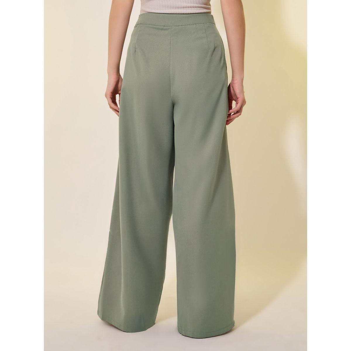 Styli Solid Flat Front Loose Fit Pants with Tie-Up Detail-women-clothing-bottoms-trousers-image-4