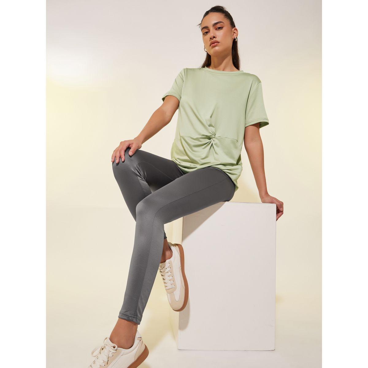 Styli Twist Knot Short Sleeve T-Shirt and Leggings Co-Ords-women-clothing-coordsets-image-1