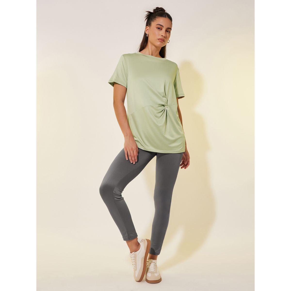 Styli Twist Knot Short Sleeve T-Shirt and Leggings Co-Ords-women-clothing-coordsets-image-2